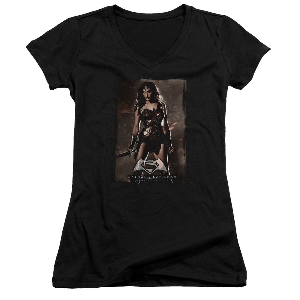 Batman v Superman Ww Poster - Juniors V-Neck T-Shirt