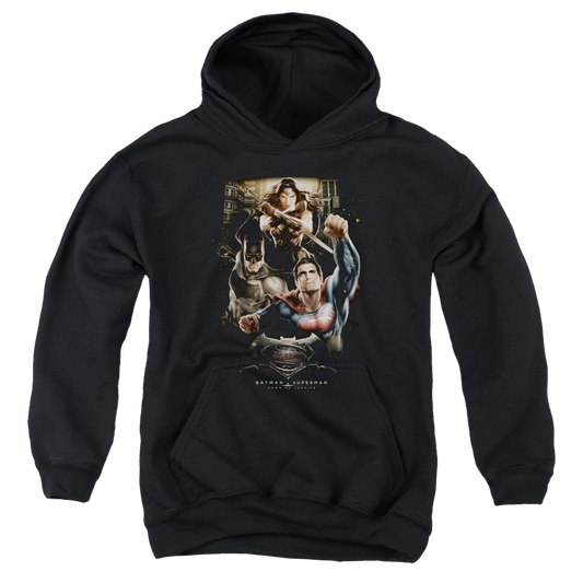Batman v Superman Three In Action - Youth Hoodie