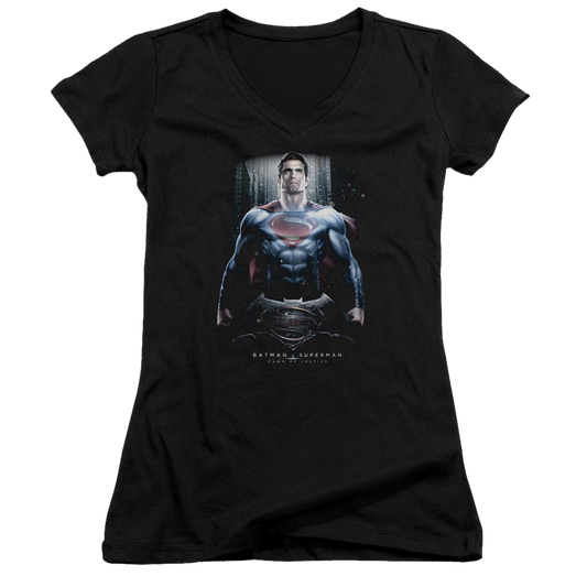 Batman v Superman Supe Ground Zero - Juniors V-Neck T-Shirt