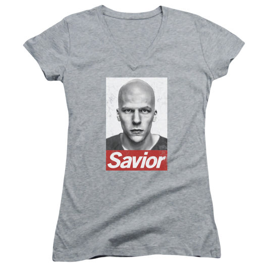 Batman v Superman Savior - Juniors V-Neck T-Shirt