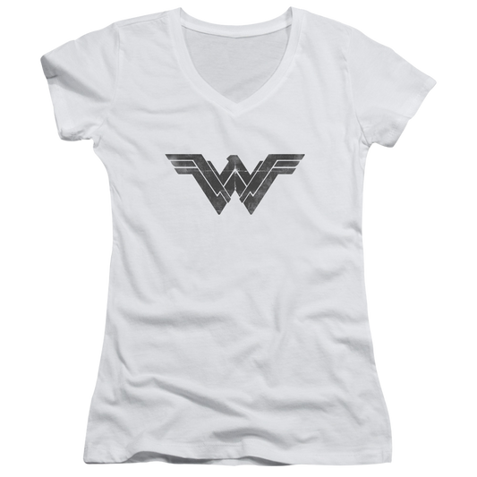 Batman v Superman Folded And Distressed - Juniors V-Neck T-Shirt Style001