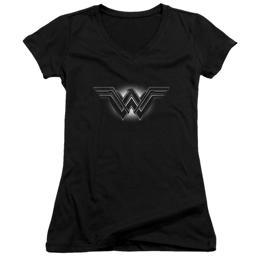 Batman v Superman Glow Emblem - Juniors V-Neck T-Shirt Style001