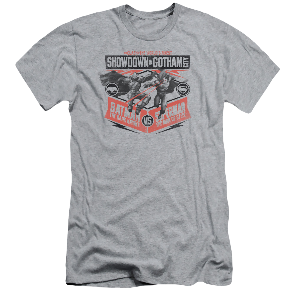 Batman v Superman Showdown In Gotham - Men's Slim Fit T-Shirt