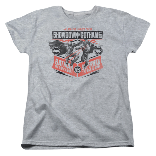 Batman v Superman Showdown In Gotham - Women's T-Shirt