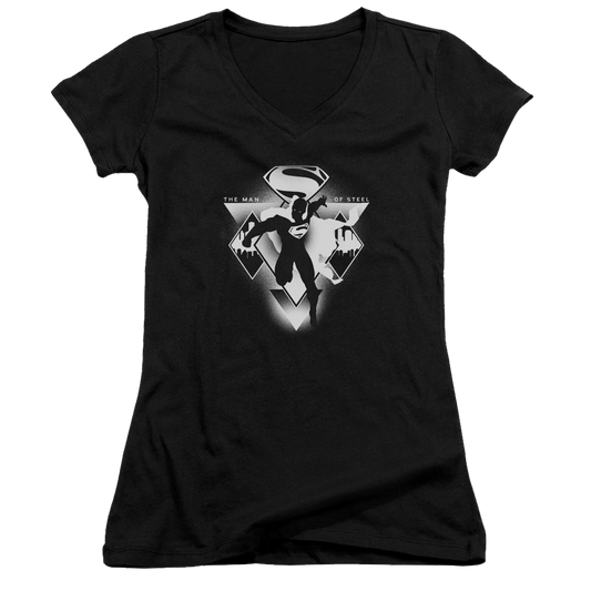 Batman v Superman Triple Diamond - Juniors V-Neck T-Shirt Style001