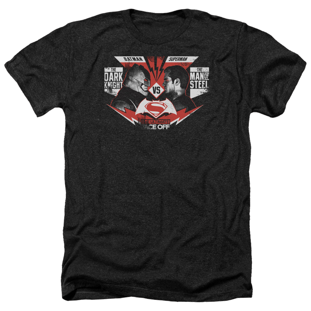 Batman v Superman Ultimate Face Off - Men's Heather T-Shirt Style001