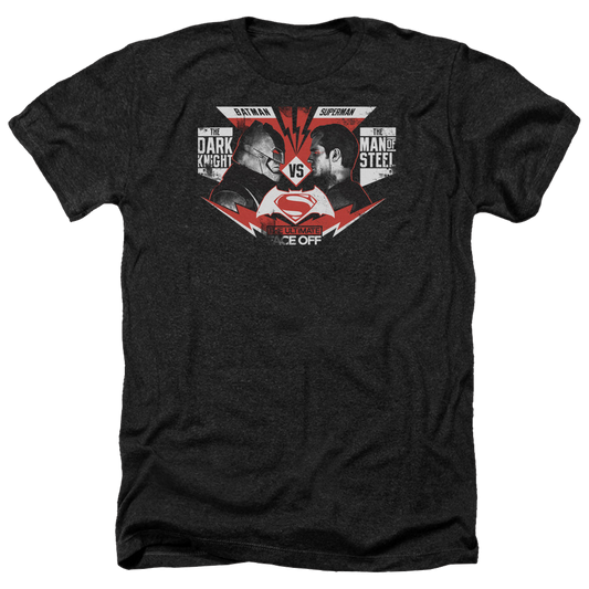 Batman v Superman Ultimate Face Off - Men's Heather T-Shirt Style001