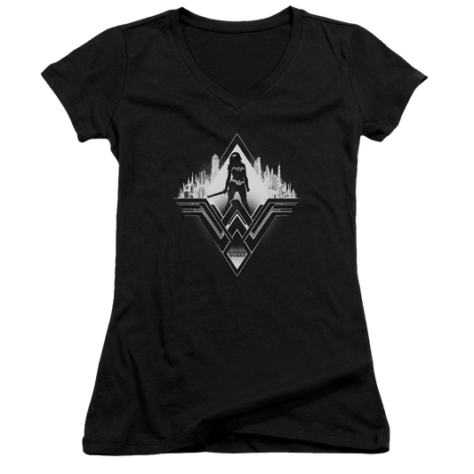 Batman v Superman City Warrior - Juniors V-Neck T-Shirt Style001