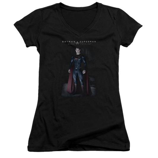 Batman v Superman Stand Tall - Juniors V-Neck T-Shirt Style001