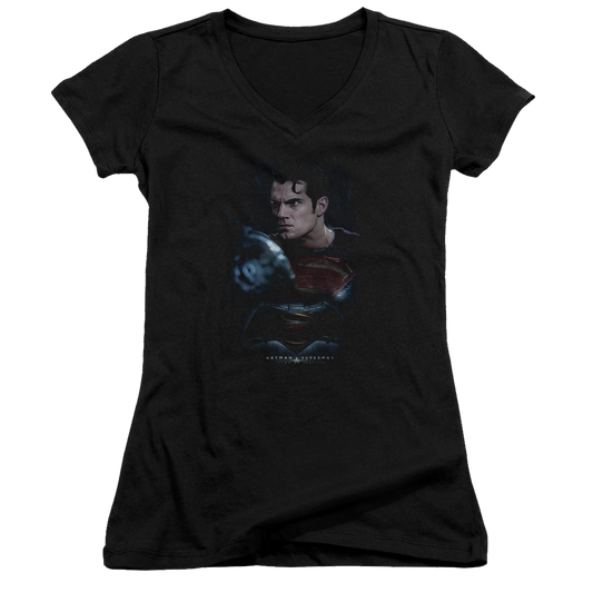 Batman v Superman Super Angry - Juniors V-Neck T-Shirt Style001