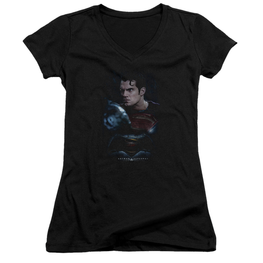 Batman v Superman Super Angry - Juniors V-Neck T-Shirt
