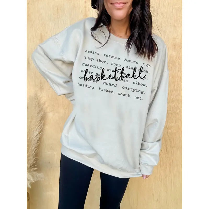 Basketball Words Graphic Pullover