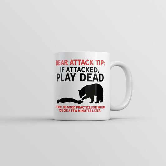 Bear Attack Tip Mug Funny Sarcastic Animal Novelty Coffee Cup-11oz Funny Coffee Mugs Ceramic Printed Drinkware Cup