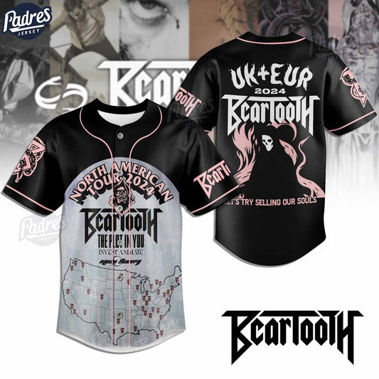 Beartooth Band North American Tour 2024 Custom Baseball Jersey Shirt - Padres Jersey Oasis: Elevate Your Baseball Style Game