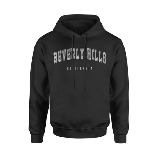 Beverly Hills California Unisex Classic Hoodie Sweatshirt Cotton Fabric Pocket Womenswear