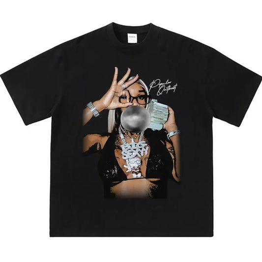 Big Face Sexxy Red Grey Bubble Gum Rap Tee Classic Cotton Unisex