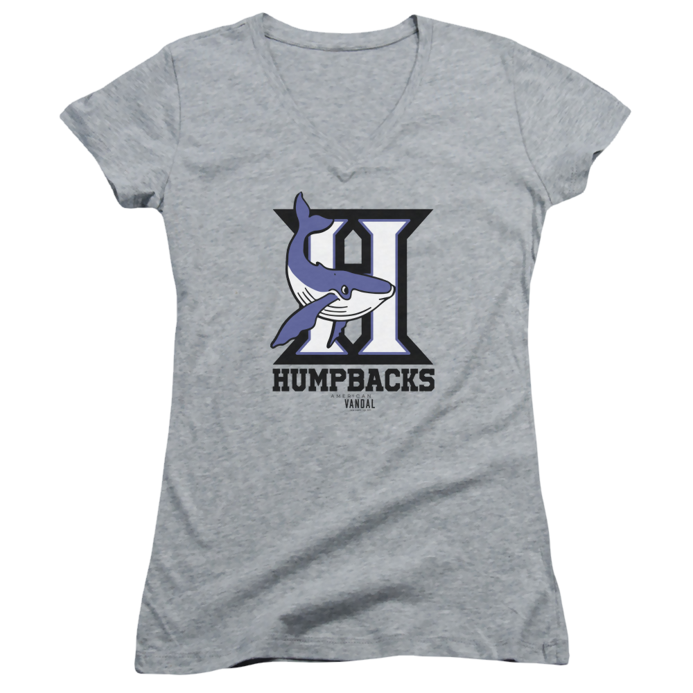 American Vandal Humpbacks - Juniors V-Neck T-Shirt