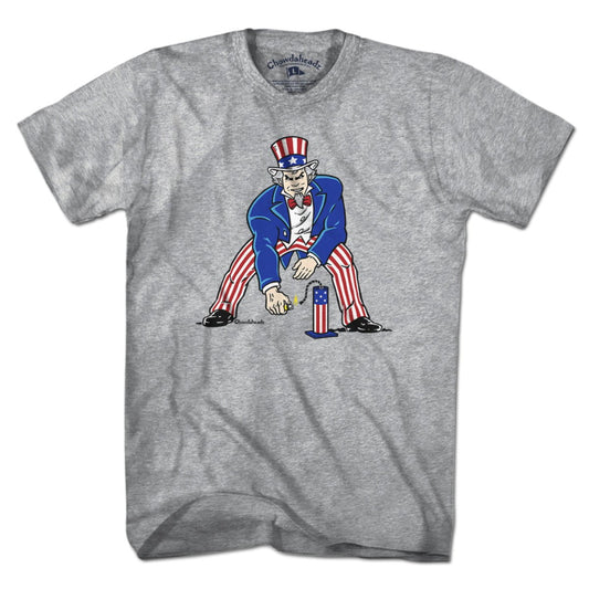 Three Point Stance Uncle Sam T-Shirt