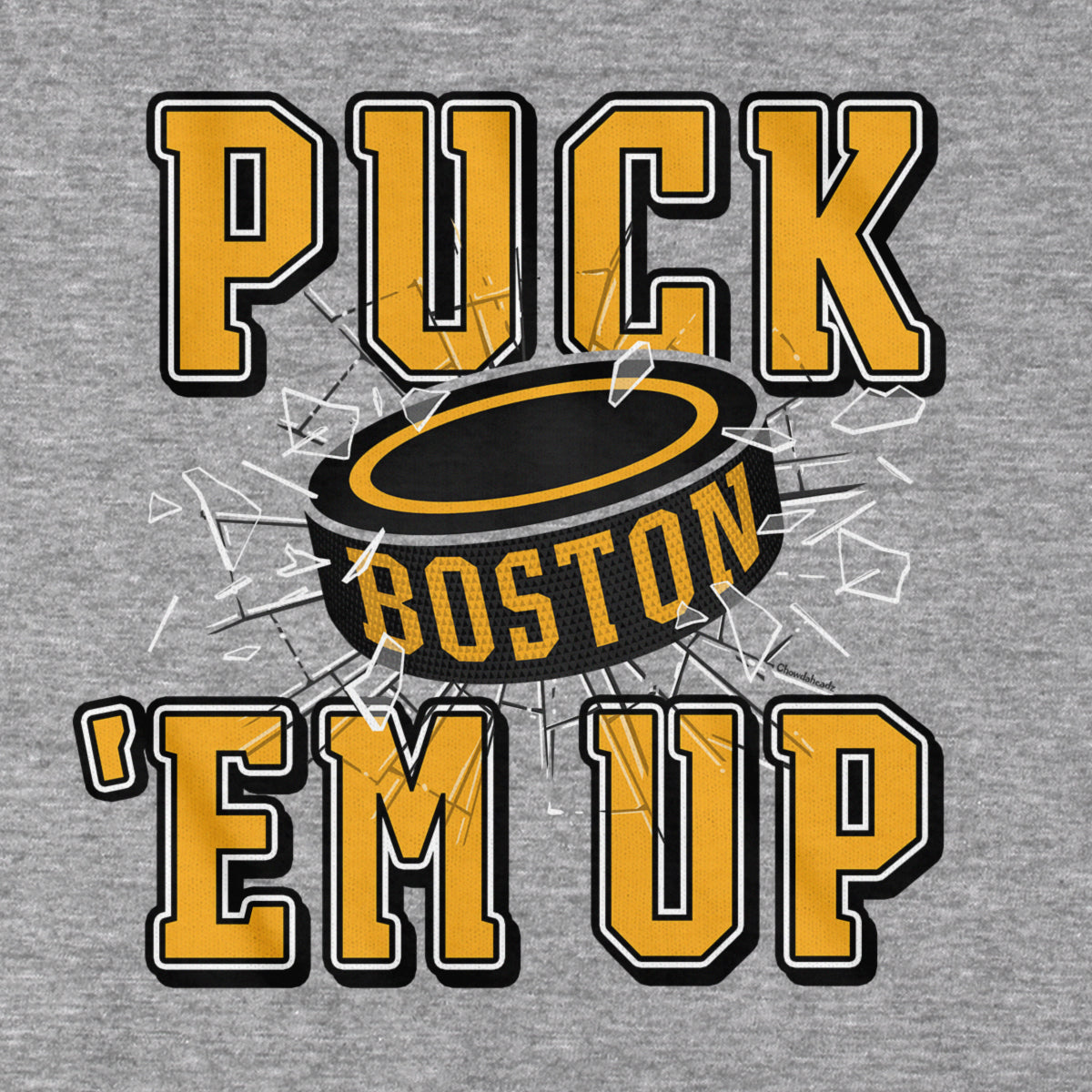 Puck 'Em Up Boston Hockey T-Shirt