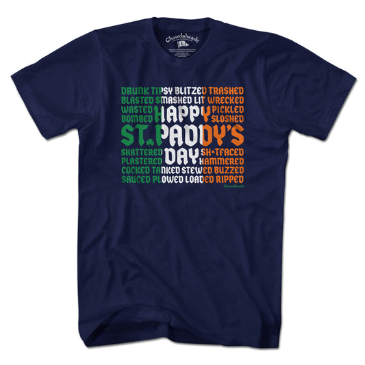 Drunk Synonyms St. Paddy's Day Flag T-Shirt