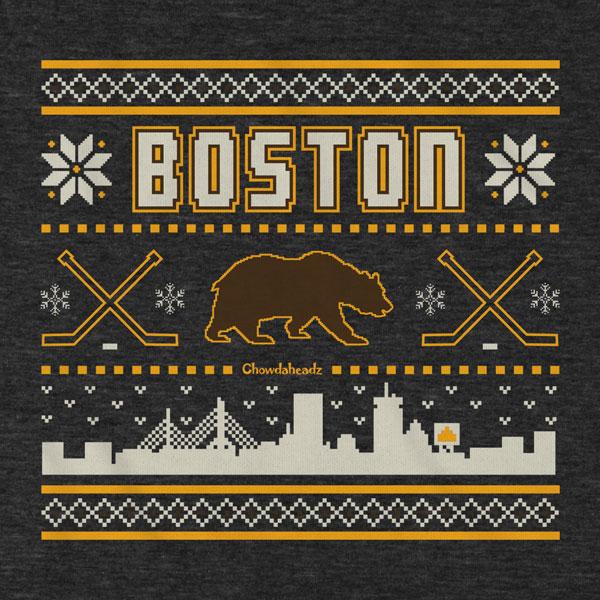 Boston Black & Gold Holiday Sweater T-Shirt