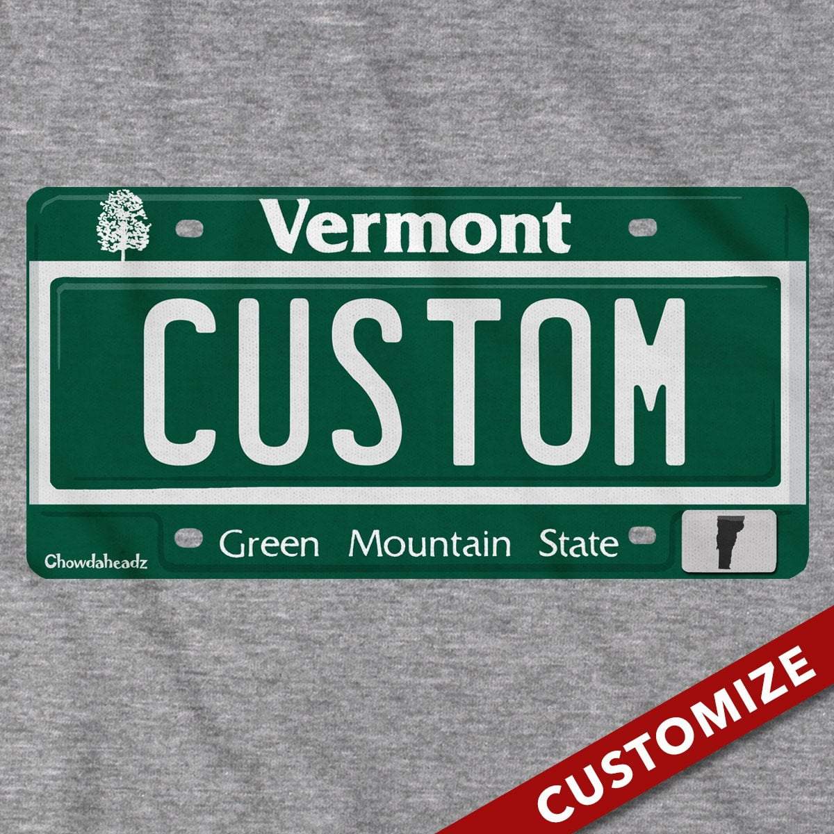 Custom Vermont License Plate T-Shirt