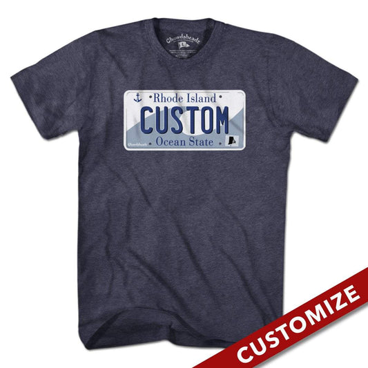 Custom Rhode Island License Plate T-Shirt