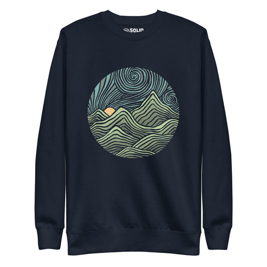 Unisex Swirly Mountains | Design by Dylan Fant Classic Fleece Sweatshirt
