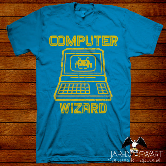 Computer Wizard retro 80s T-shirt