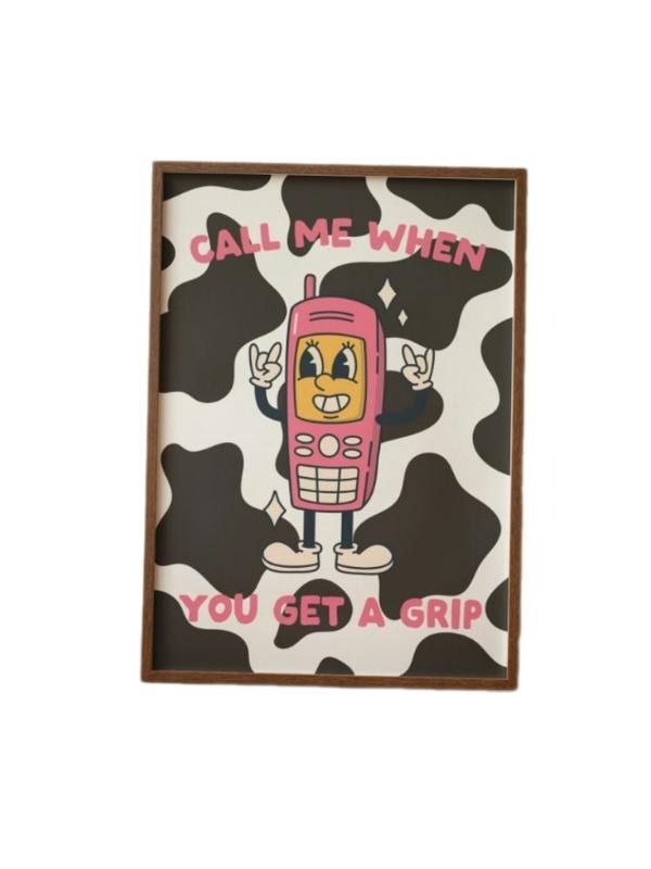 Call Me When You Get A Grip Poster, Cow Art Print, Call Me Print, Home Office Art, Gifts For Teens Girls Her Bedroom Decor, Poster Prints No Frame, Dorm Room Decor, Wall Art Prints, Gifts For Birthday Christmas Landscape Photo