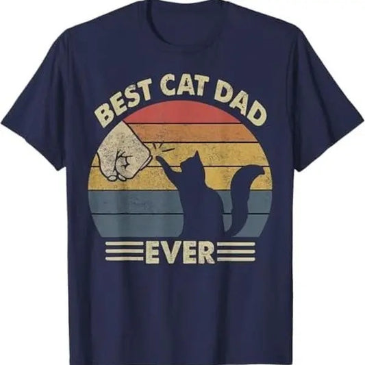 Cat-Shirt Men Best Cat Dad Ever Funny Dad T-Shirt