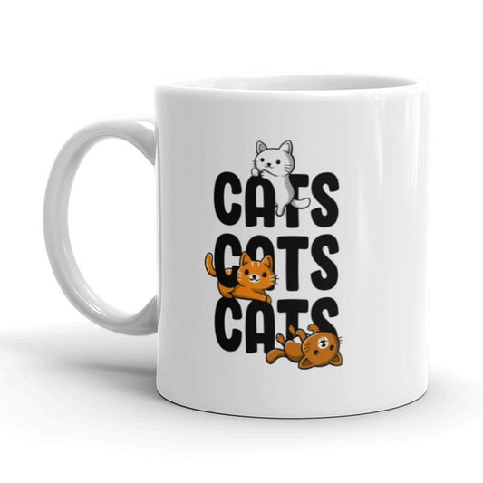 Cats Cats Cats Coffee Mug Funny Crazy Kitty Lover Ceramic Cup-11oz Funny Coffee Mugs Ceramic Printed Drinkware Cup