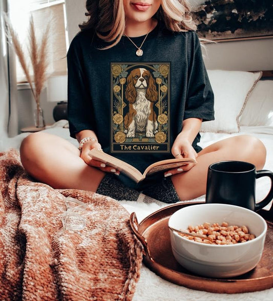 Cavalier King Charles Spaniel T Shirt, Cav Mom Gift, Tarot Card Shirt, Blenheim Cavalier, Cavalier King Charles Spaniel Gift For Cav Mom Tee