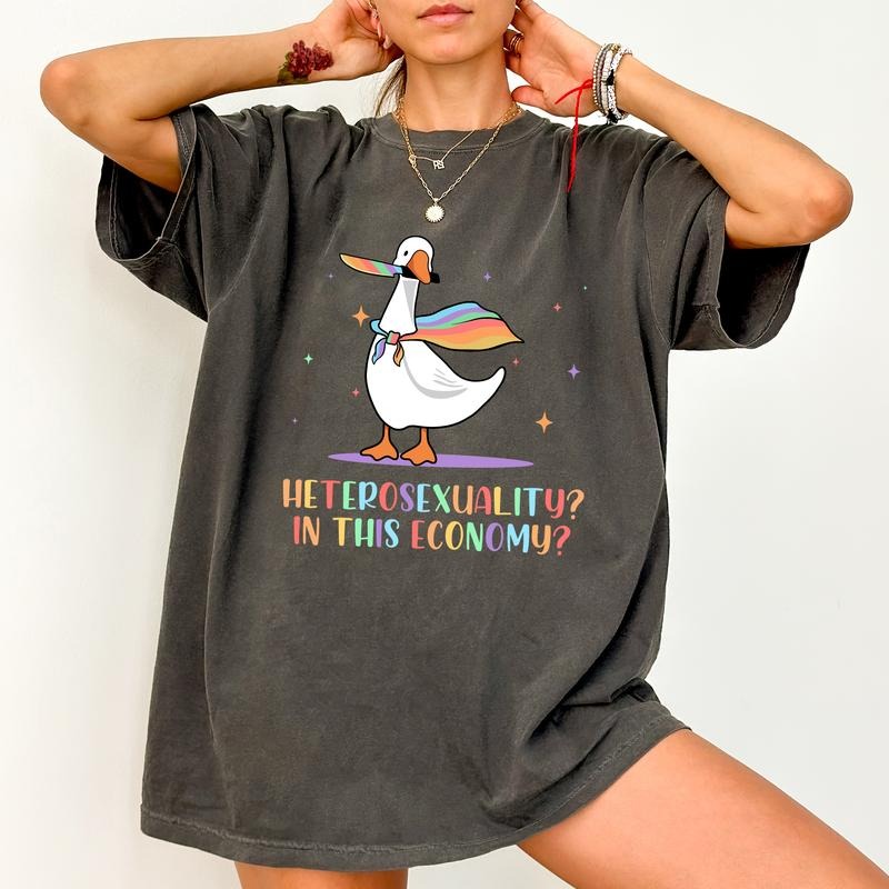 ChicCotton Heterosexuality In This Economy Comfort Colors Shirt, Human Rights T-shirt, Pride Month Graphic Tee, Rainbow Pride Clothing, LGBTQ Outfits