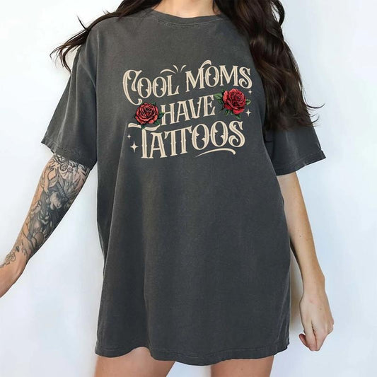 ChicCotton Tattooed Mom Comfort Colors Shirt, Gothic Cool Moms Have Tattoos T-shirt, Vintage Tatted Moms Club Graphic Tee, Tattooed Mama Clothing