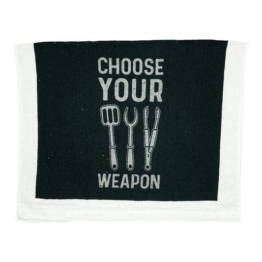 Choose Your Weapon Funny Barbecue Cooking Utensils Tea Towel Funny Dish Towels Soft Adsorbent Tea Towel