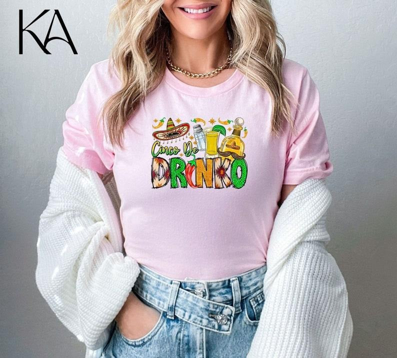 Cinco De Drinko Shirt, Mexican Party Shirt, Fiesta Shirt, Drinking Shirt, Sombrero Shirt, Festival Shirt, Tequila Shirt, Margarita Shirt style 02