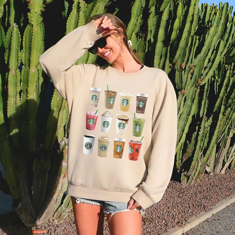 Coffee Drinks, Photo Grid Sweatshirt, Trend