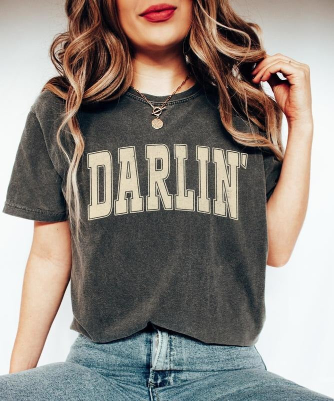 Comfort Colors Darlin' T-Shirt, Western T-Shirt, Southern Shirt, Country Girl Gift, Concert Tee, Texas Women T-Shirt, Cozy Comfy Tee