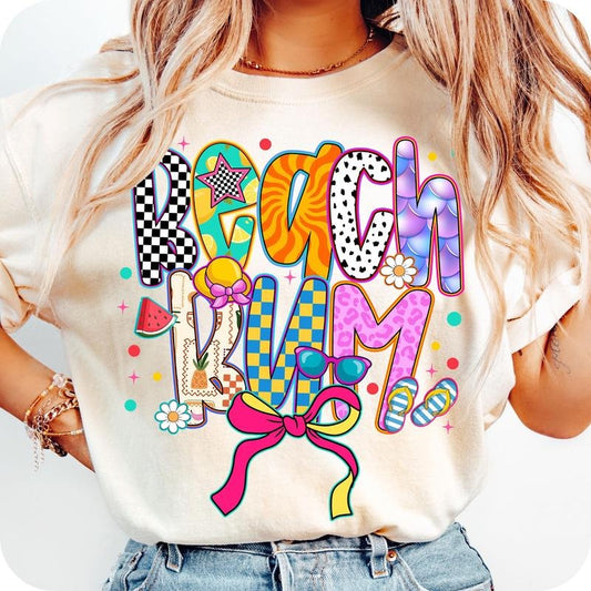 Comfort Colors Preppy Summer Beach Bum T-Shirt, Summer Vibes T-Shirt, Girly Beach Shirt, Retro Beach Shirt, Vacation Mode T-Shirt, Tropical Vibes