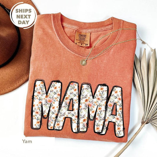 Comfort Colors Vintage Floral Mama T-shirt, Mama T-Shirt, Strong Woman Shirt, Gift for Mothers Day, Mama Tee, Graphic Tee, Women's T-Shirts