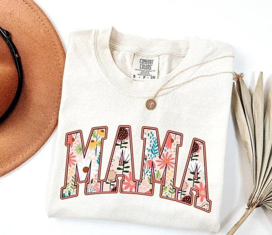 Comfort Colors Vintage floral Mama t-shirt, Mama T-Shirt, Strong Woman Shirt, Gift For Mothers Day, Women's T-Shirt, Mama Tee, Graphic Tee