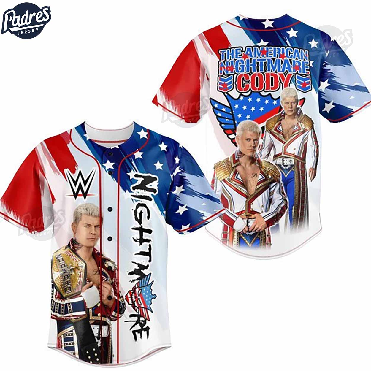 Custom WWE The American Nightmare Cody Rhodes Baseball Jersey - Padres Jersey Oasis: Elevate Your Baseball Style Game