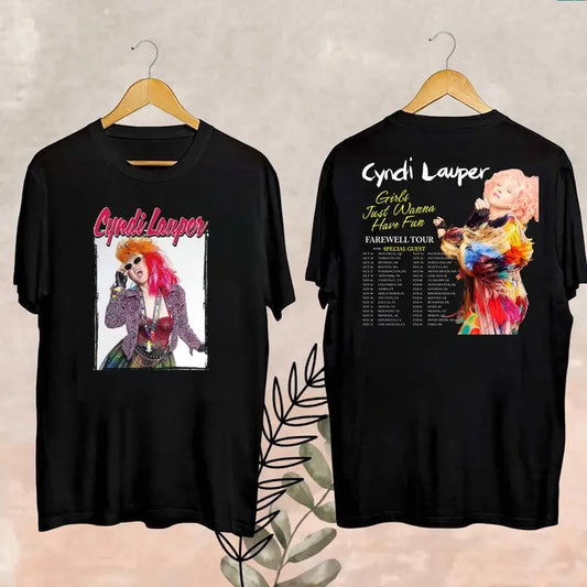 Cyndi Lauper Graphic Shirt, Cyndi Lauper Girl Just Wanna Have Fun Farewell Tour 2024 T-Shirt, Cyndi Lauper Fan Gifts, Cyndi Lauper Merch