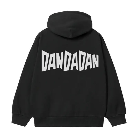 Dandadan "The Protagonist" Heavyweight Vintage Hoodie Cotton Blend Classic Anime Sweatshirt Menswear Tops Pullover Long Sleeve Casual Oversize Black Oversized