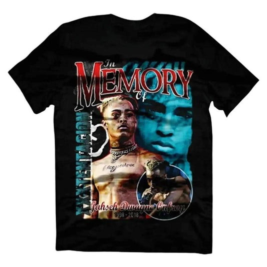 Exclusive of XXXTentacion Clic shirt for Men  Menswear Top Underwear Man Streetwear Tropical Casual Crewneck Round Neck Shortsleeve. Medium Size with Graphic Design Human Tshirt