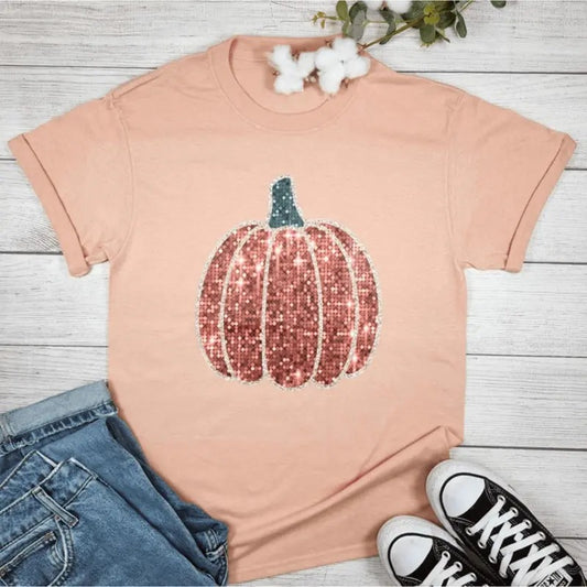 Faux Sparkly Pumpkin Graphic Tee