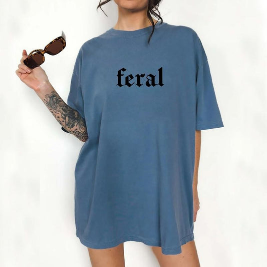 Feral Vintage Tee, Feral Vintage Graphic Tee Women, In My Feral Era Unhinged Shirts For Women, Shirts For Feral Women, Women Outfit, Gifts For Her, Women's Tops, Womenswear, Cotton Fabric Relaxed Fit Chic Style