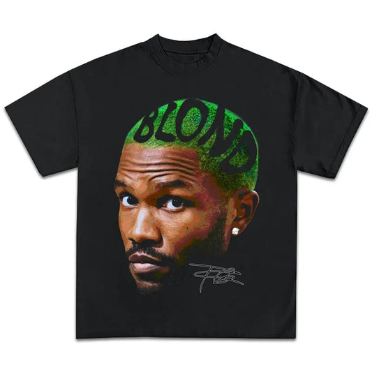 Frank Ocean Shirt Rapper Vintage Graphic Tee Blond Album Cover Concert Merch Shirt for Men Women Fabric Menswear Crewneck Cotton Top Medium