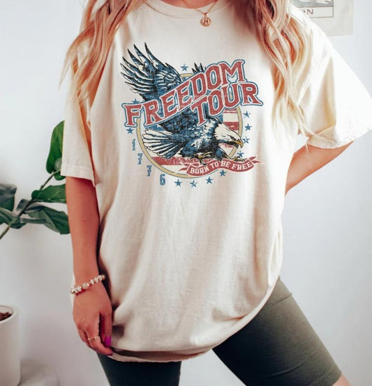 Freedom Tour 1776 Tee Shirt, American Eagle Sweatshirt, Born To Be Free Shirt, Independence Day Shirt, 4th Of July Sweatshirt